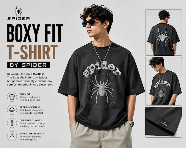 Boxy Fit T-Shirt by Spider