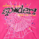 sp5der black pink logo og web pink hoodie center
