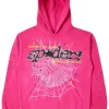 sp5der black pink logo og web pink hoodie