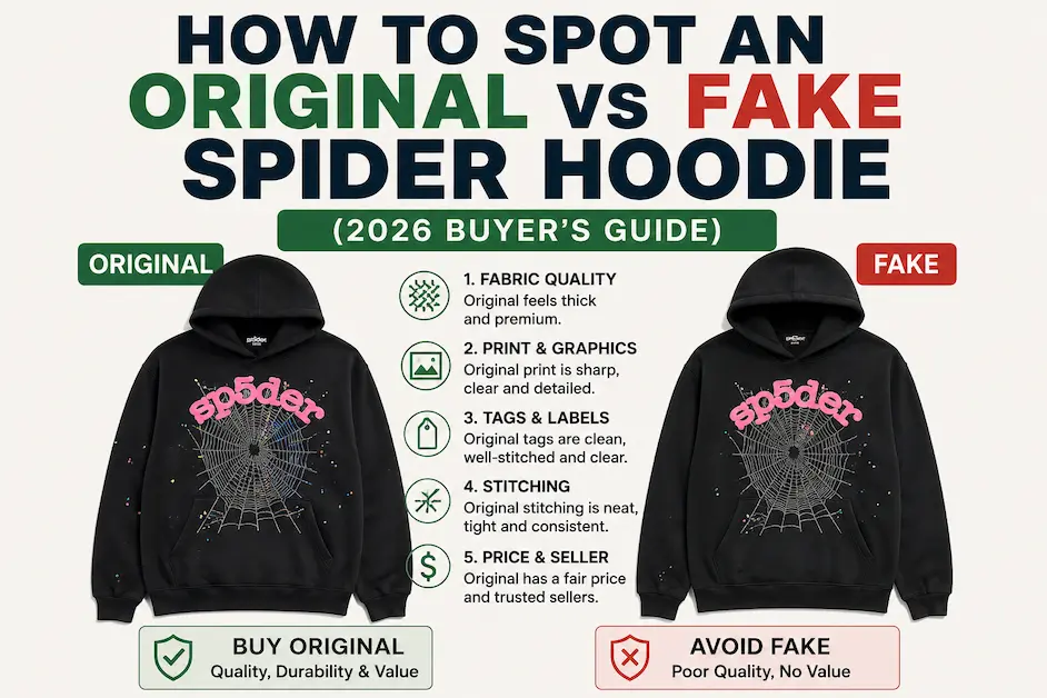 Spot an Original vs Fake Spider Hoodie