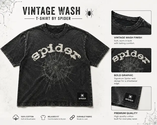 Vintage Wash T-Shirt by Spider