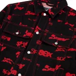 Sp5der 5ex Aop Denim Trucker Black Jacket 10