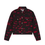 Sp5der 5ex Aop Denim Trucker Black Jacket