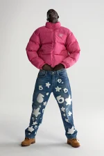 Sp5der 5star Puffer Pink Jacket 1