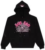 Sp5der Angel Number Hoodie Black