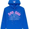 Sp5der Angel Number Hoodie Blue