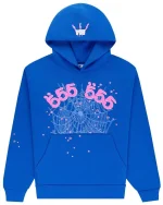 Sp5der Angel Number Hoodie Blue
