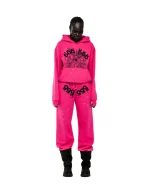 Sp5der Angel Number Pink Hoodie 8