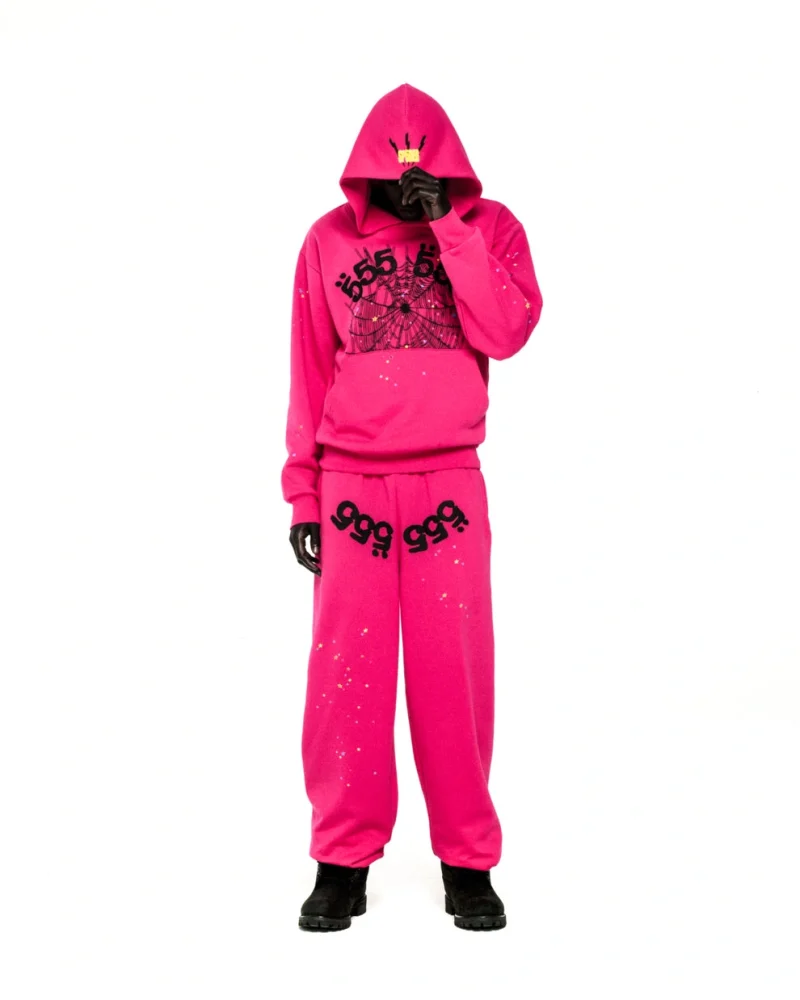 Sp5der Angel Number Pink Hoodie 9