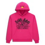 sp5der angel number pink hoodie
