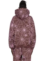 Sp5der Aop Brown Hoodie 1