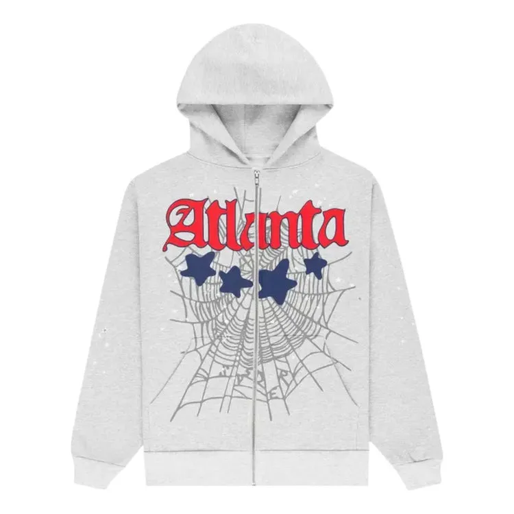 Sp5der Atlanta Full Zip Hoodie Heather Grey