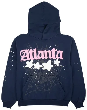 Sp5der Atlanta Navy Hoodie