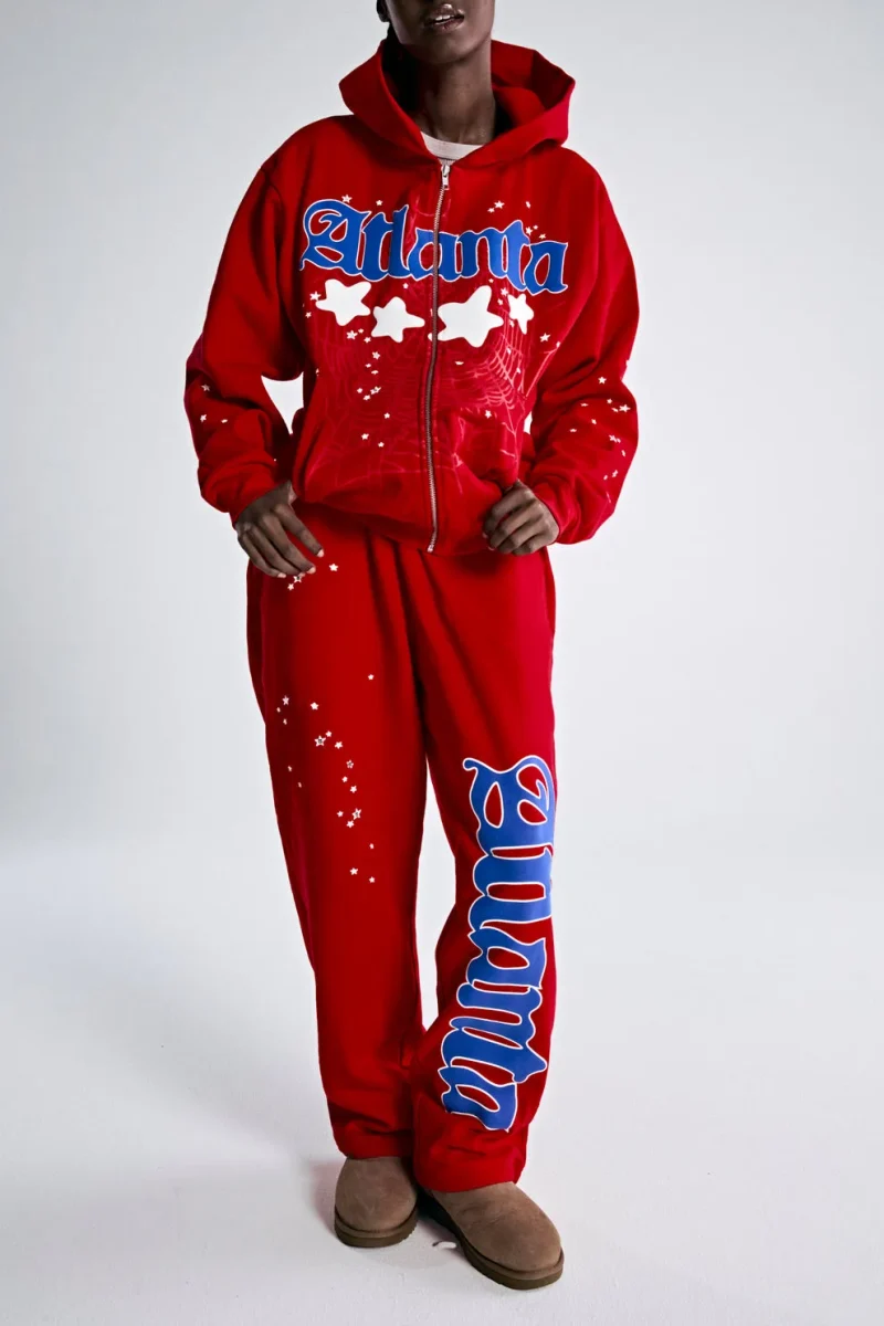 Sp5der Atlanta Zip Up Red Hoodie 1