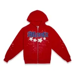 Sp5der Atlanta Zip Up Red Hoodie