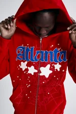 Sp5der Atlanta Zip Up Red Hoodie 2