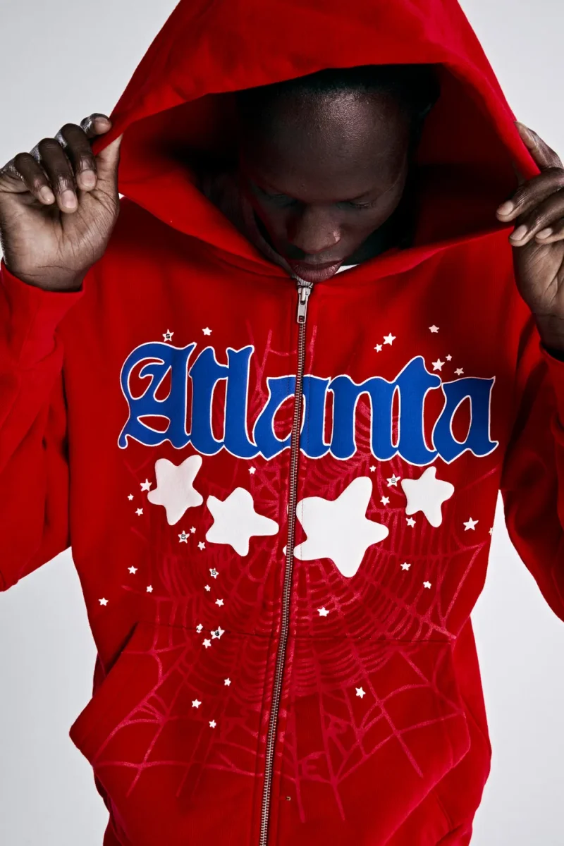 Sp5der Atlanta Zip Up Red Hoodie 2