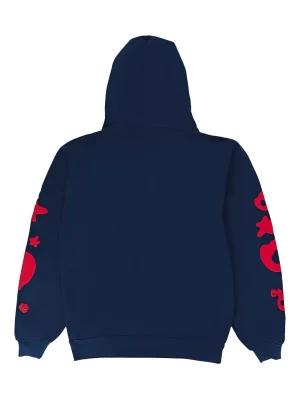 sp5der beluga navy hoodie back