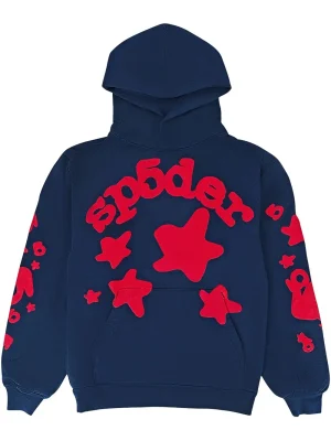 sp5der beluga navy hoodie