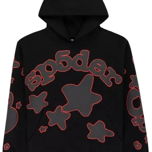 sp5der beluga outline hoodie black