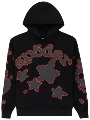 sp5der beluga outline hoodie black