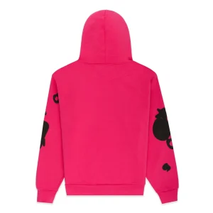 sp5der beluga pullover pink hoodie back