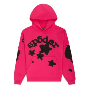 sp5der beluga pullover pink hoodie