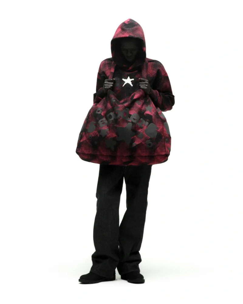 Sp5der Black Beluga Plaid Tote Bag 3