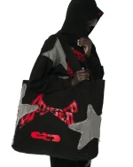 Sp5der Black Big Star Tote Bag 2