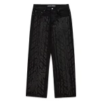 Sp5der Black Burnout Denim Sweatpant