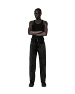 Sp5der Black Burnout Denim Sweatpant 4