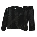 Sp5der Black Burnout Thermal Tracksuit