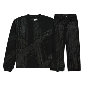 Sp5der Black Burnout Thermal Tracksuit