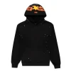 sp5der black heavy web hoodie