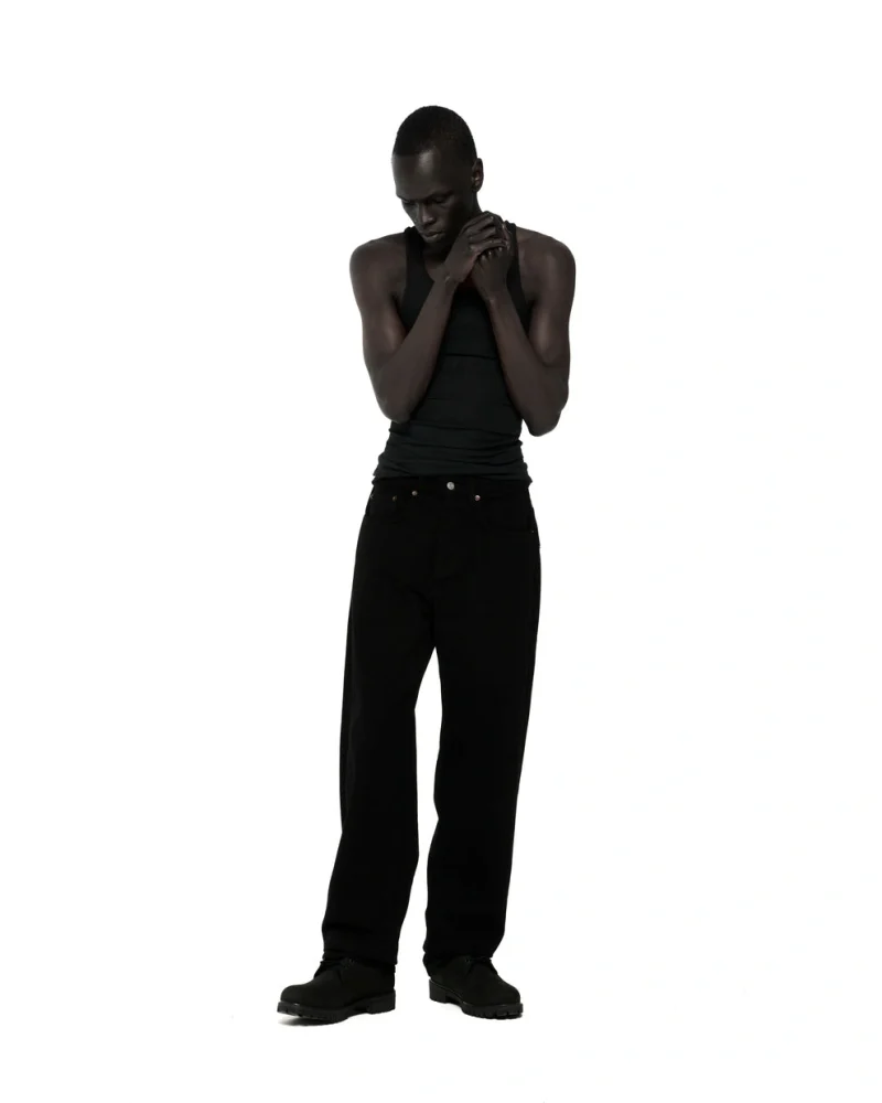 Sp5der Black Rivet Denim Sweatpant 7