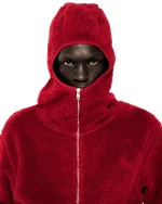 Sp5der Cardinal Teddy Fleece ZIP Up Hoodie 1