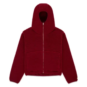 Sp5der Cardinal Teddy Fleece ZIP Up Hoodie