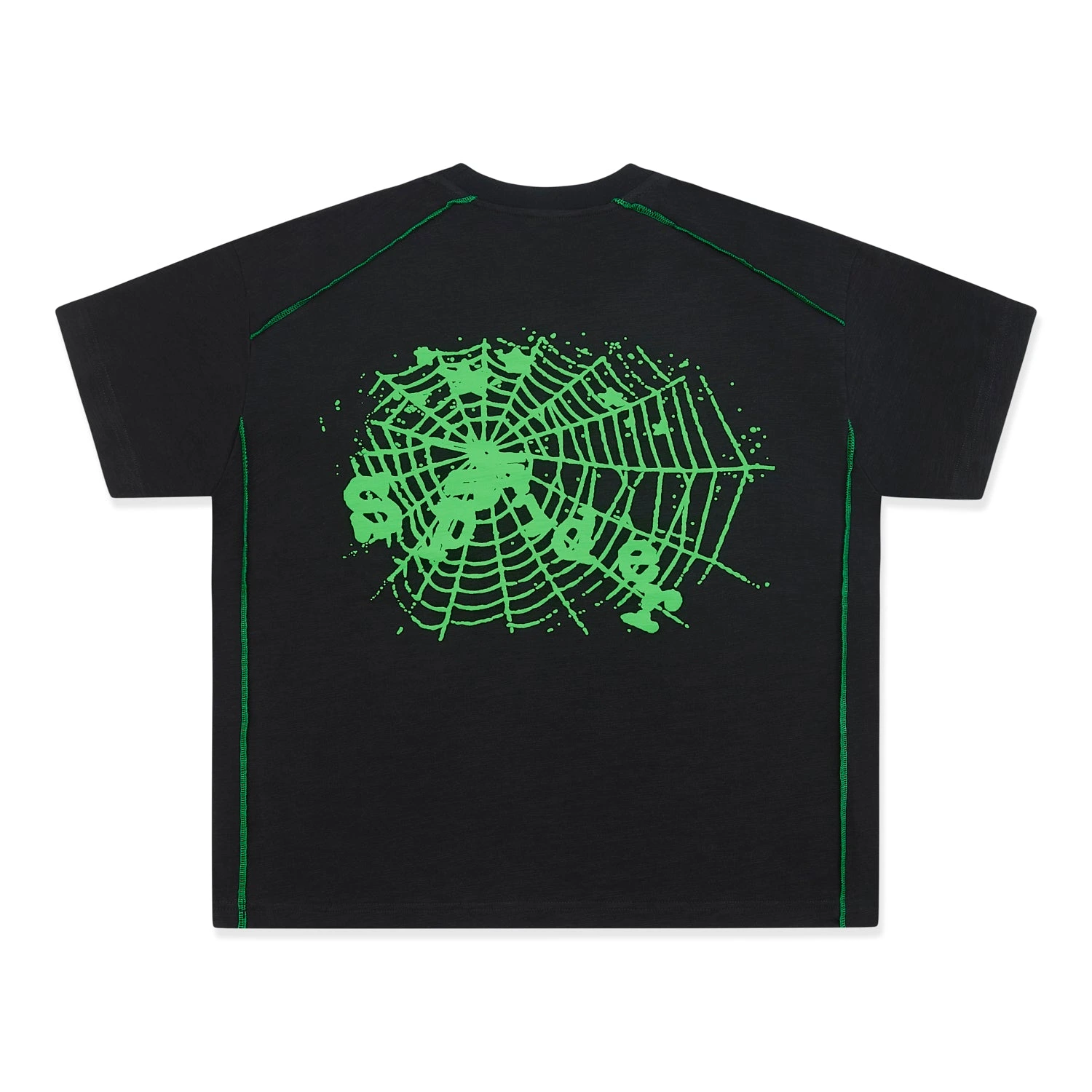 Sp5der Contrast Stitch Slub Tee 5