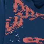 Sp5der Cropped Navy Hoodie 1