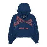 Sp5der Cropped Navy Hoodie