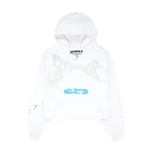 Sp5der Cropped White Hoodie