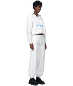 Sp5der Cropped White Hoodie 2