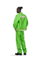 Sp5der Debossed Web Leather Green Jacket 1