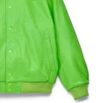 Sp5der Debossed Web Leather Green Jacket 7