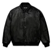 Sp5der Debossed Web Leather Jacket