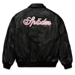 Sp5der Debossed Web Leather Jacket 2