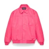 Sp5der Debossed Web Leather Pink Jacket