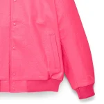 Sp5der Debossed Web Leather Pink Jacket 5