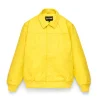 Sp5der Debossed Web Leather Yellow Jacket