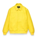 Sp5der Debossed Web Leather Yellow Jacket